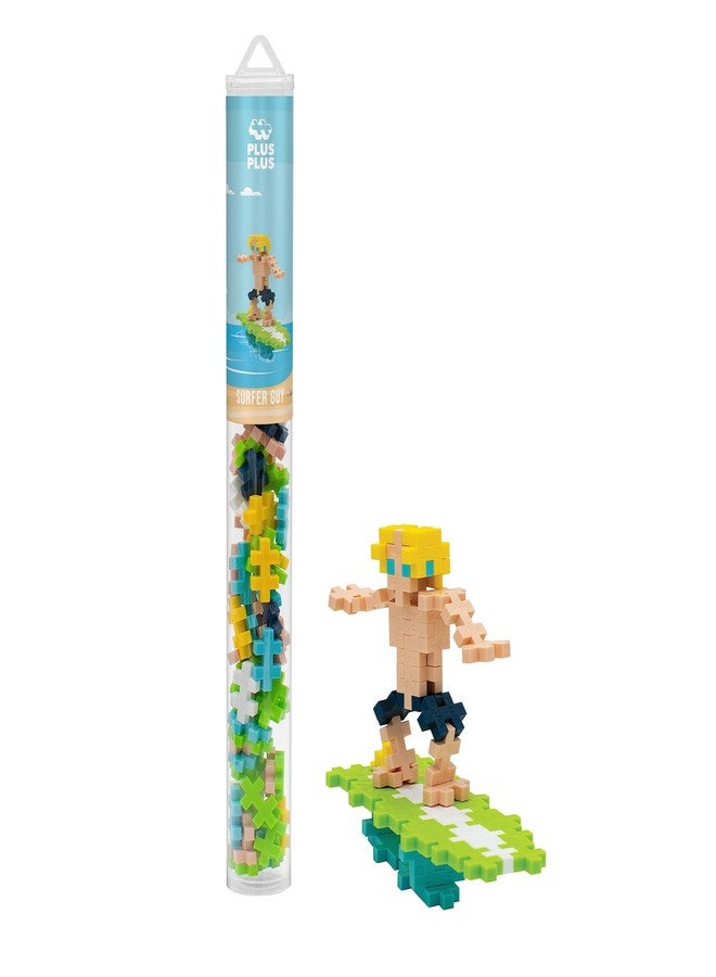 Plus-Plus PLUS PLUS 3D Figure Building Block Set, Fun Stem Toys for Kids, 70 Interlocking Pieces - Surfer Mini Maker Tube - Image 1